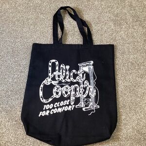 Alice Cooper Too Close For Comfort Tour Black Tote Bag